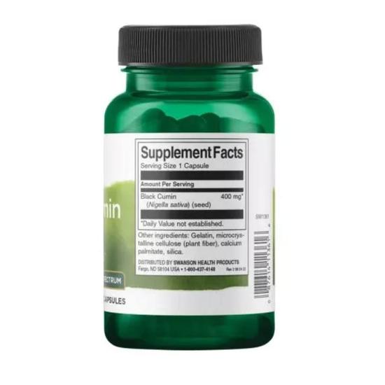 Swanson Black Cumin Seed 400mg Capsules 60 Capsules
