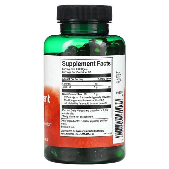 Swanson Black Currant Seed Oil 500mg Softgels 180 Softgels