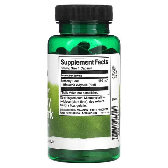 Swanson Full Spectrum Barberry Root Bark 450mg Capsules 60 Capsules