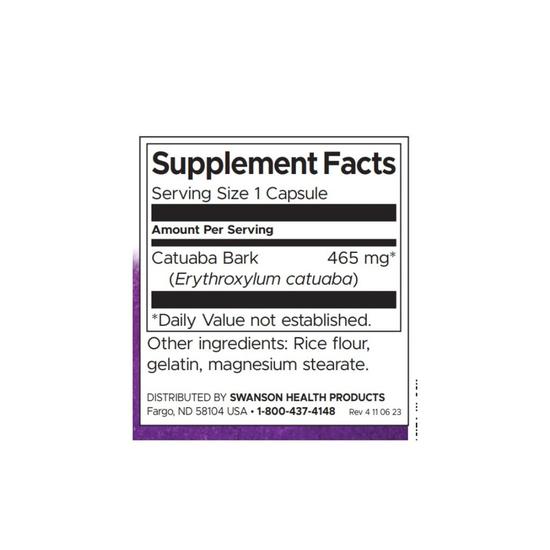 Swanson Full Spectrum Catuaba Bark 465mg Capsules 120 Capsules