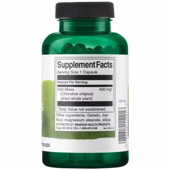 Swanson Full Spectrum Irish Moss 400mg Capsules 60 Capsules