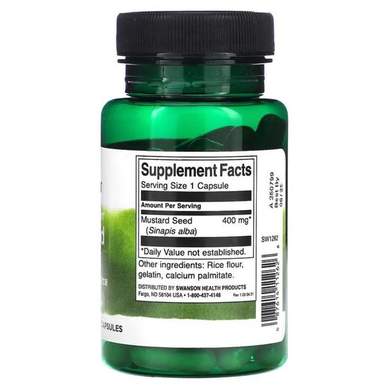 Swanson Full Spectrum Mustard Seed 400mg Capsules 60 Capsules