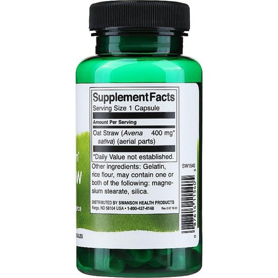 Swanson Full Spectrum Oat Straw 400mg Capsules 60 Capsules