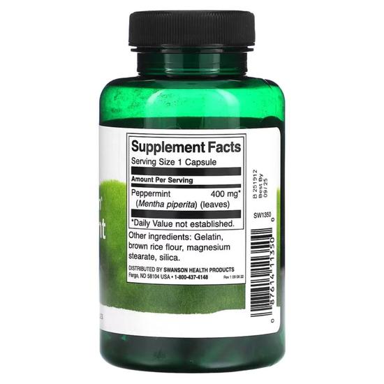 Swanson Full Spectrum Peppermint Leaf 400mg Capsules 120 Capsules