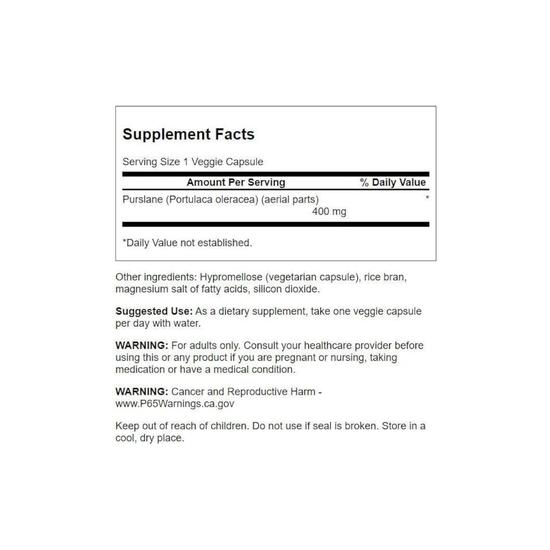 Swanson Full Spectrum Purslane 400mg Capsules 60 Capsules
