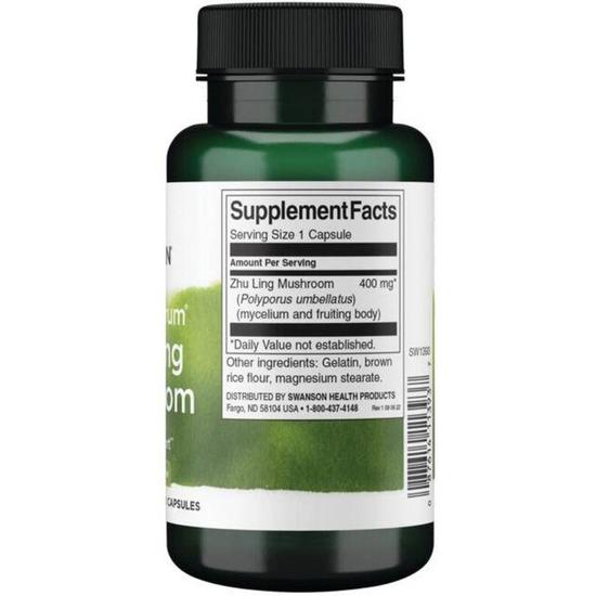 Swanson Full Spectrum Zhu Ling Mushroom 400mg Capsules 60 Capsules