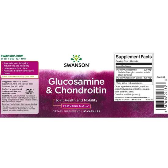 Swanson Glucosamine & Chondroitin Capsules 90 Capsules