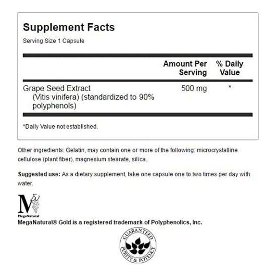 Swanson Grape Seed Extract Maximum Strength Capsules 60 Capsules