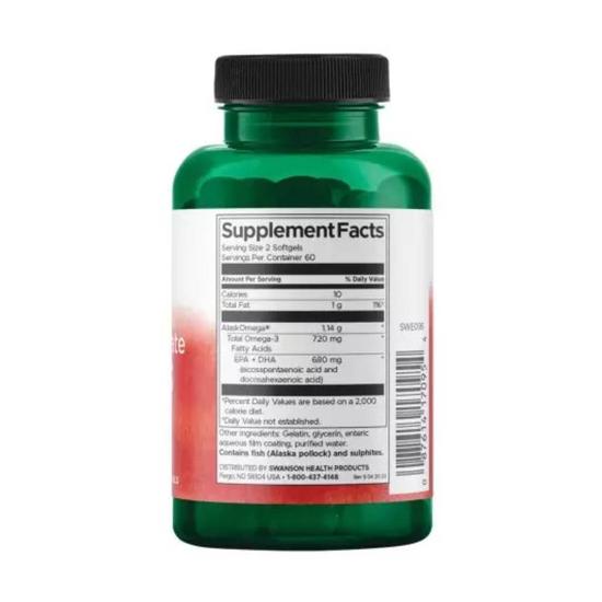 Swanson High Concentrate Omega-3 Softgels 120 Softgels