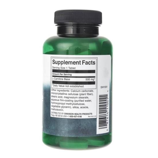 Swanson L-Carnitine 500mg Tablets 100 Tablets