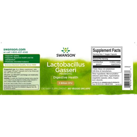 Swanson Lactobacillus Gasseri Capsules 60 Capsules