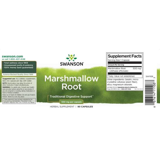 Swanson Marshmallow Root 500mg Capsules 90 Capsules