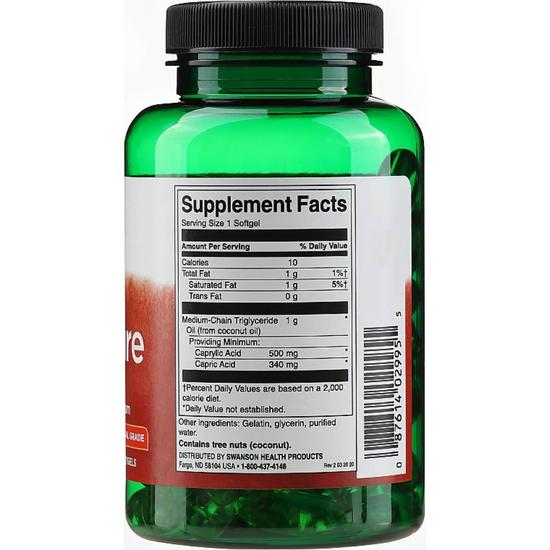 Swanson MCT Pure 1000mg Softgels 90 Softgels