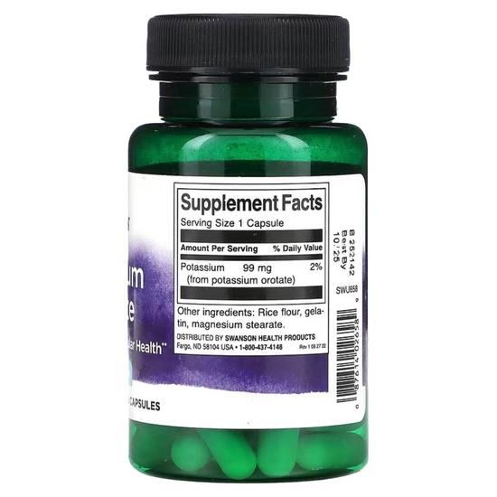 Swanson Potassium Orotate 99mg Capsules 60 Capsules