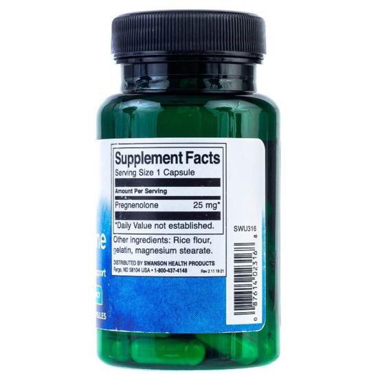 Swanson Pregnenolone 25mg Capsules 60 Capsules