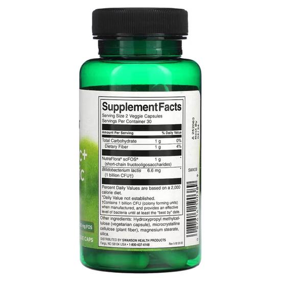 Swanson Probiotic+ Prebiotic Fibre Capsules 60 Capsules