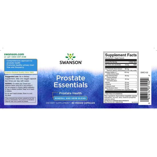 Swanson Prostate Essentials Capsules 90 Capsules