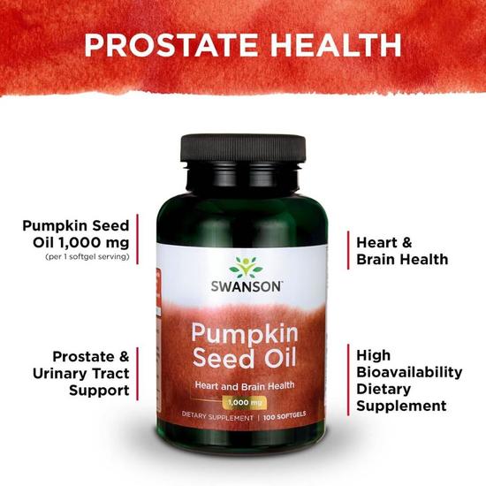 Swanson Pumpkin Seed Oil 1000mg Softgels 100 Softgels