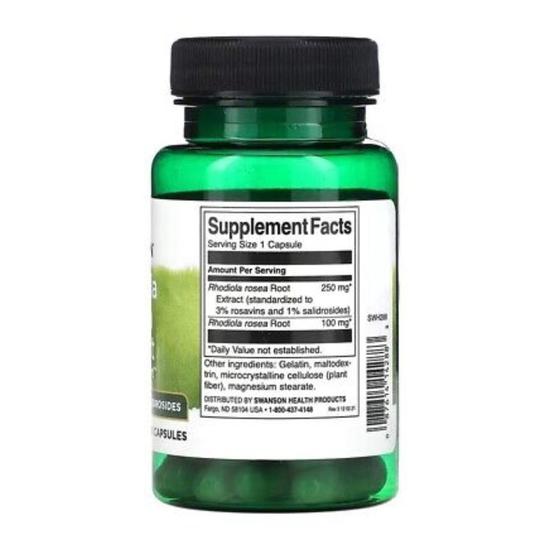 Swanson Rhodiola Rosea Extract Capsules 60 Capsules