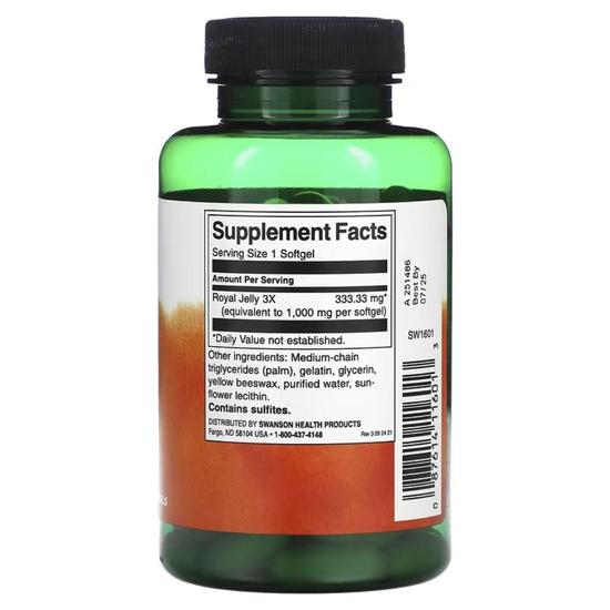 Swanson Royal Jelly Softgels 100 Softgels