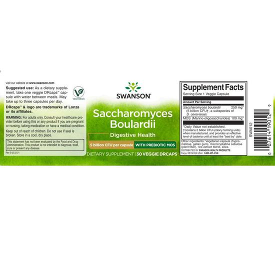 Swanson Saccharomyces Boulardii Capsules 30 Capsules