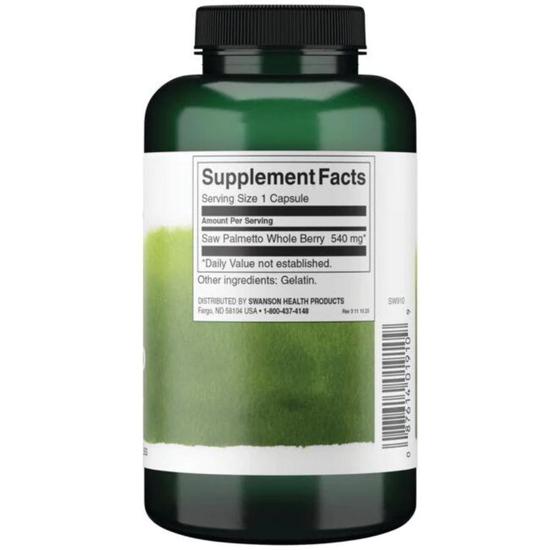 Swanson Saw Palmetto 540mg Capsules 100 Capsules