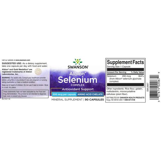 Swanson Selenium Complex 200mcg Capsules 90 Capsules