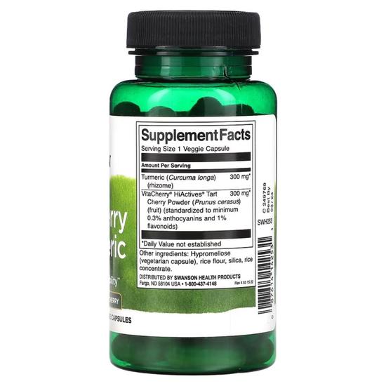 Swanson Tart Cherry & Turmeric Capsules 60 Capsules