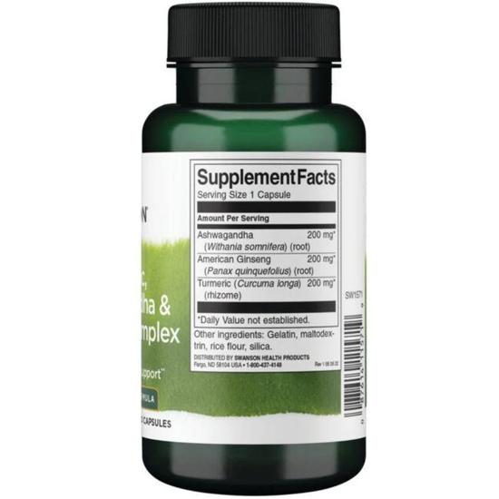 Swanson Turmeric Ashwagandha & Ginseng Complex Capsules 60 Capsules