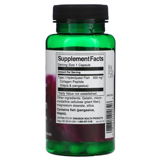 Swanson Type I Hydrolyzed Marine Collagen Capsules 60 Capsules