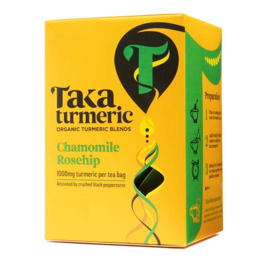 Taka Turmeric Organic Chamomile Rosehip Turmeric Tea Bags 60