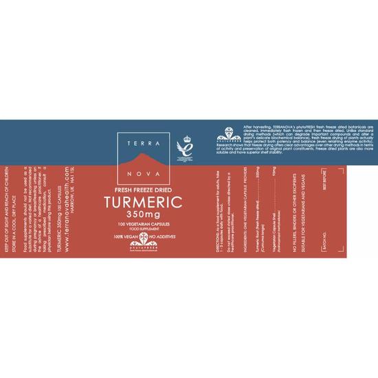 Terranova Turmeric Root 350mg Vegicaps 50 Vegicaps