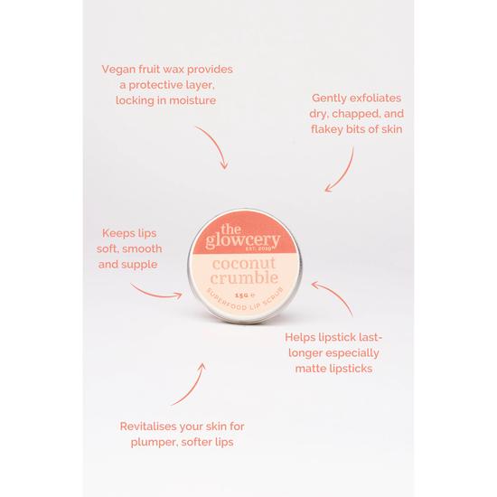 The Glowcery Coconut Crumble Superfood Natural Lip Scrub