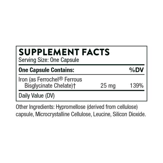 Thorne Iron Bisglycinate Capsules 60 Capsules