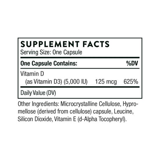Thorne Vitamin D-5000 Capsules 60 Capsules