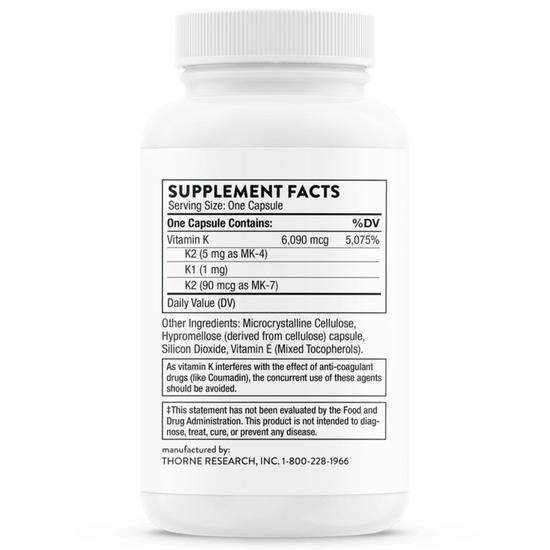 Thorne Vitamin K Capsules 60 Capsules