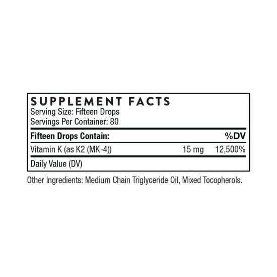 Thorne Vitamin K2 Liquid 30ml