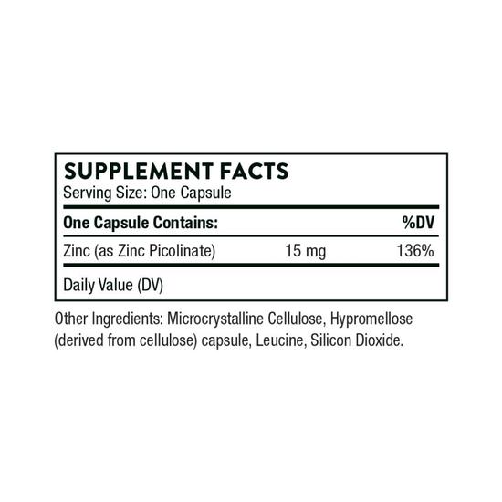 Thorne Zinc Picolinate 15mg Capsules 60 Capsules