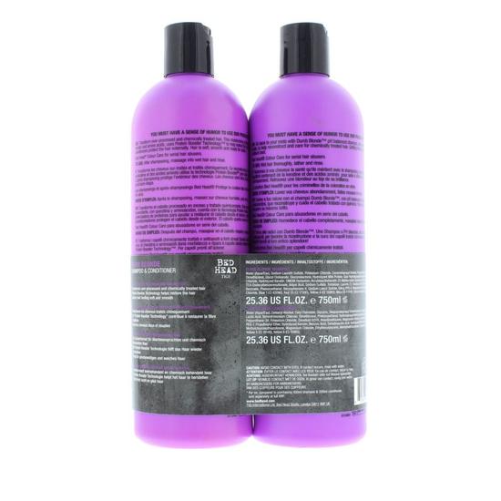 TIGI Bed Head Dumb Blonde Shampoo & Conditioner For Blonde Hair 2 x 750ml