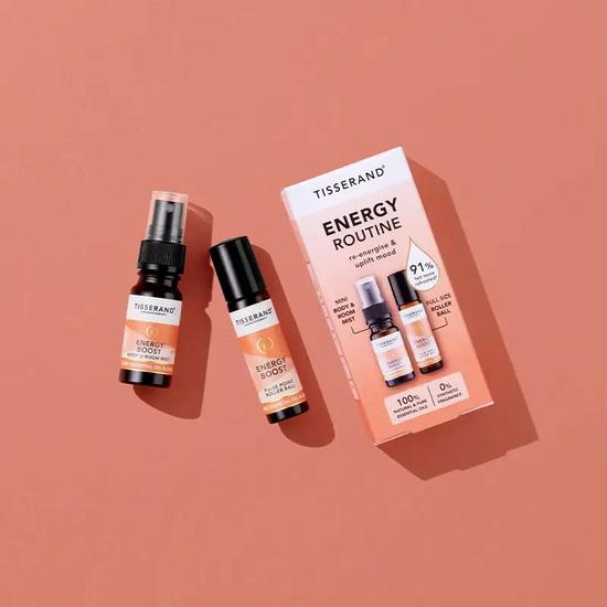 Tisserand Aromatherapy Energy Routine Duo Kit Room Mist & Roller Ball