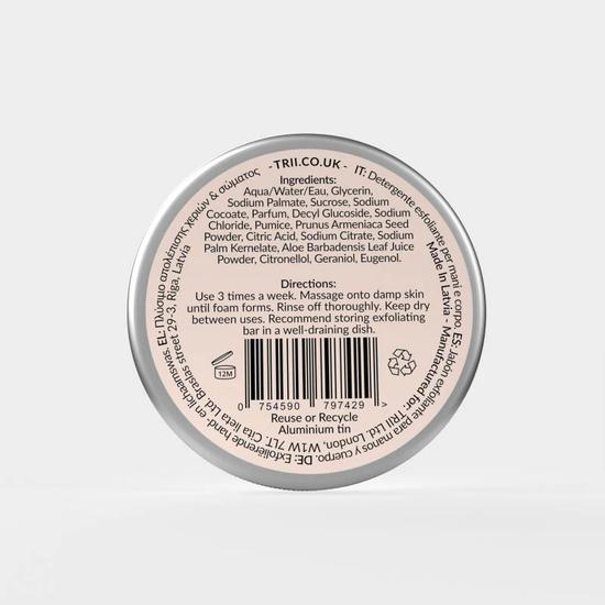 trii Rose Hand & Body Exfoliating Wash Bar