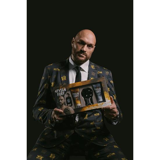 Tyson Fury Eau De Toilette Men's Aftershave Gift Set Spray 100ml With 100ml Shower Gel + 100ml Body Lotion + Keyring