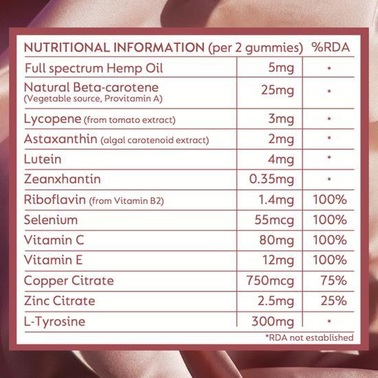 UTAN Enhanced Tan Gummies Juicy Raspberry