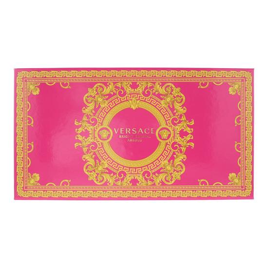Versace Bright Crystal Absolu Gift Set: Eau De Parfum 90ml Shower Gel 100ml Body Lotion 100ml Pouch 4 Piece
