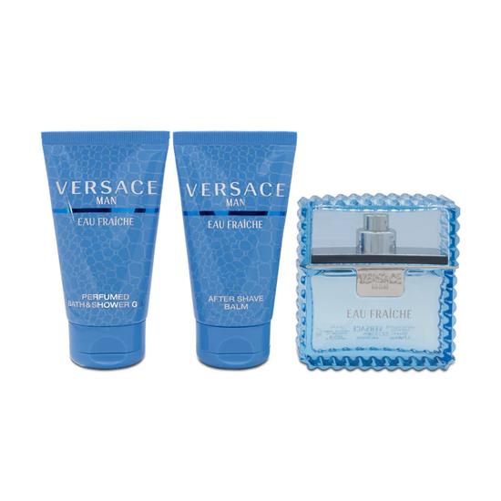 Versace Eau Fraiche Eau De Toilette Men's Fragrance Gift Set 50ml
