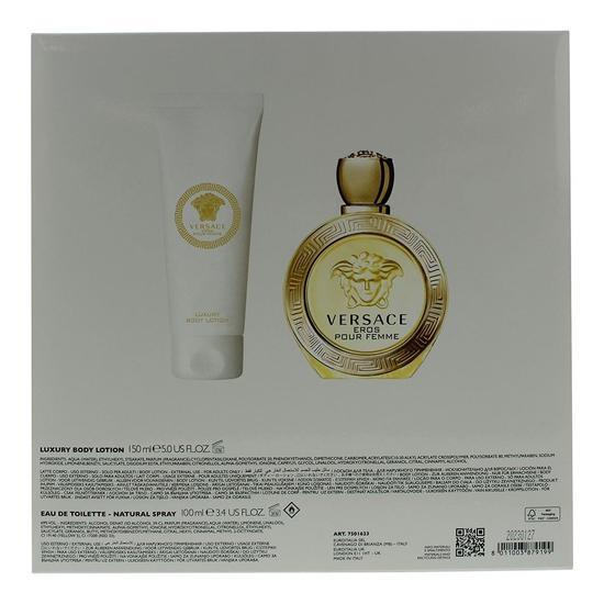Versace Eros Pour Femme Eau De Toilette 100ml + Body Lotion 150ml Gift Set 100ml