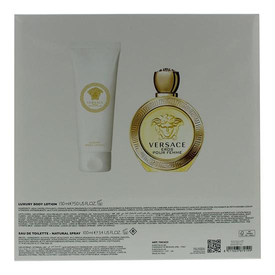 Versace Eros Pour Femme Eau De Toilette 100ml + Body Lotion 150ml Gift Set 100ml