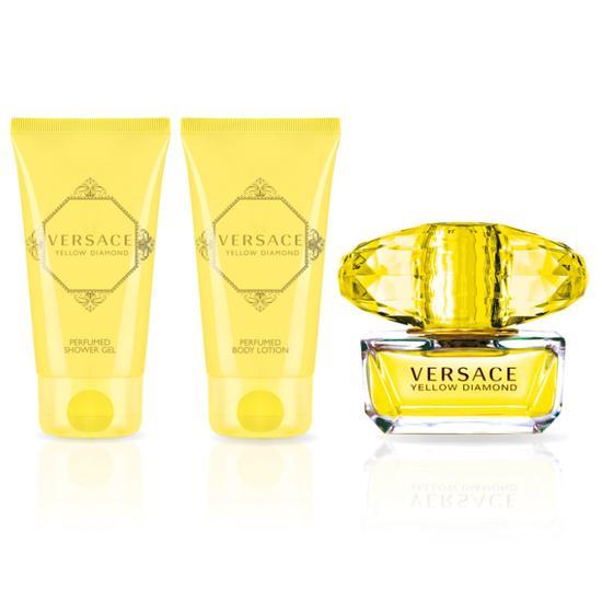 Versace Yellow Diamond Eau De Toilette Gift Set 50ml EDT, 50ml Shower Gel + 50ml Body Lotion
