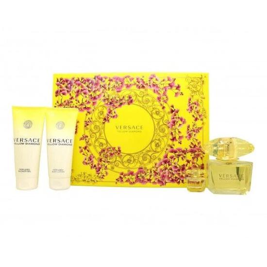 Versace Yellow Diamond Gift Set 50ml EDT + 50ml Shower Gel + 50ml Body Lotion