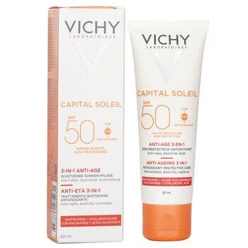 Vichy Capital Soleil Anti-Ageing 3-In-1 Daily Antioxidant Sun Care SPF 50 Anti-Wrinkles, Elasticity, Radiance 50ml